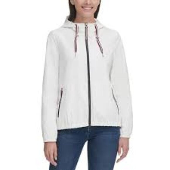 Tommy Hilfiger White Windbreaker w/Pleated… - Picture 2 of 11